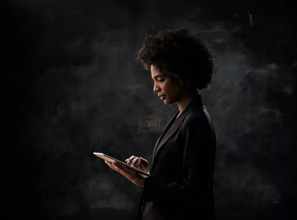 Businesswoman using digital tablet